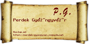 Perdek Gyöngyvér névjegykártya